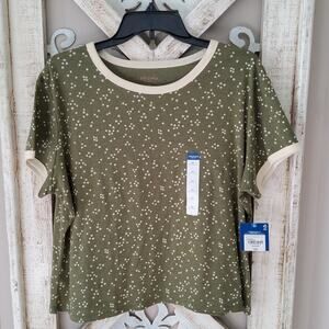 Arizona Women's Junior Crewneck Short Sleeve T-Shirt in Olive Night Star